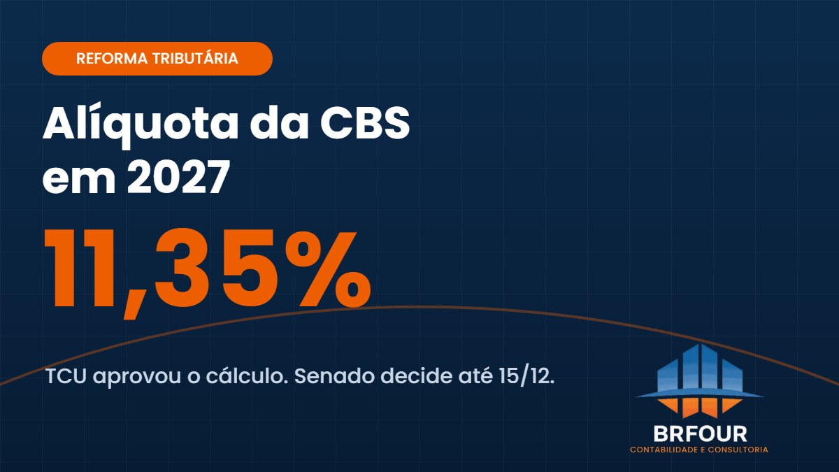Alíquota da CBS em 2027: TCU aprova 11,35% – BRFOUR Contabilidade