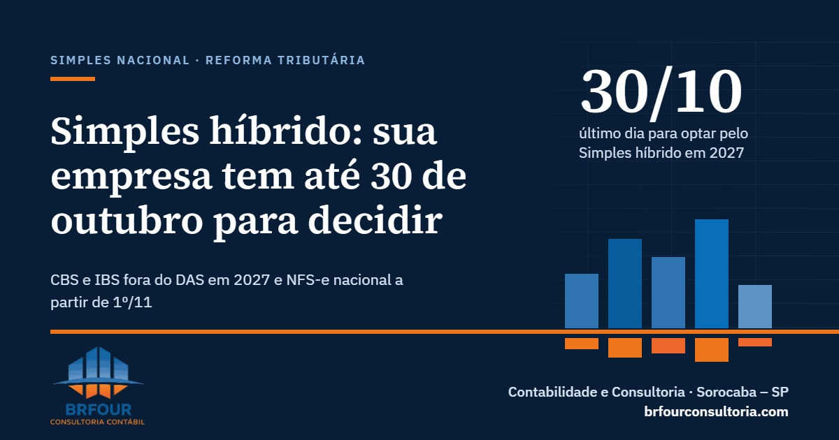 Simples híbrido: prazo até 30 de outubro – BRFOUR Consultoria Contábil